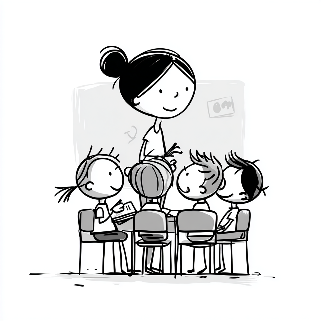 Teacher helping student
